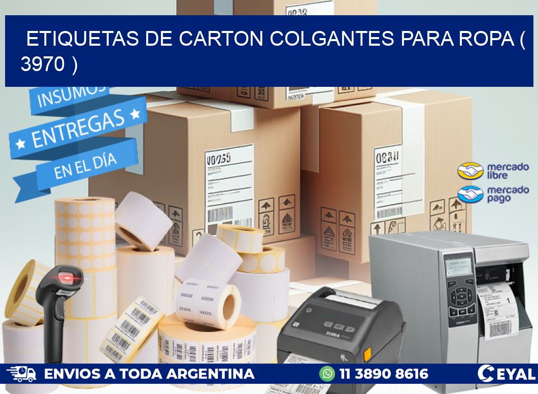 ETIQUETAS DE CARTON COLGANTES PARA ROPA ( 3970 )