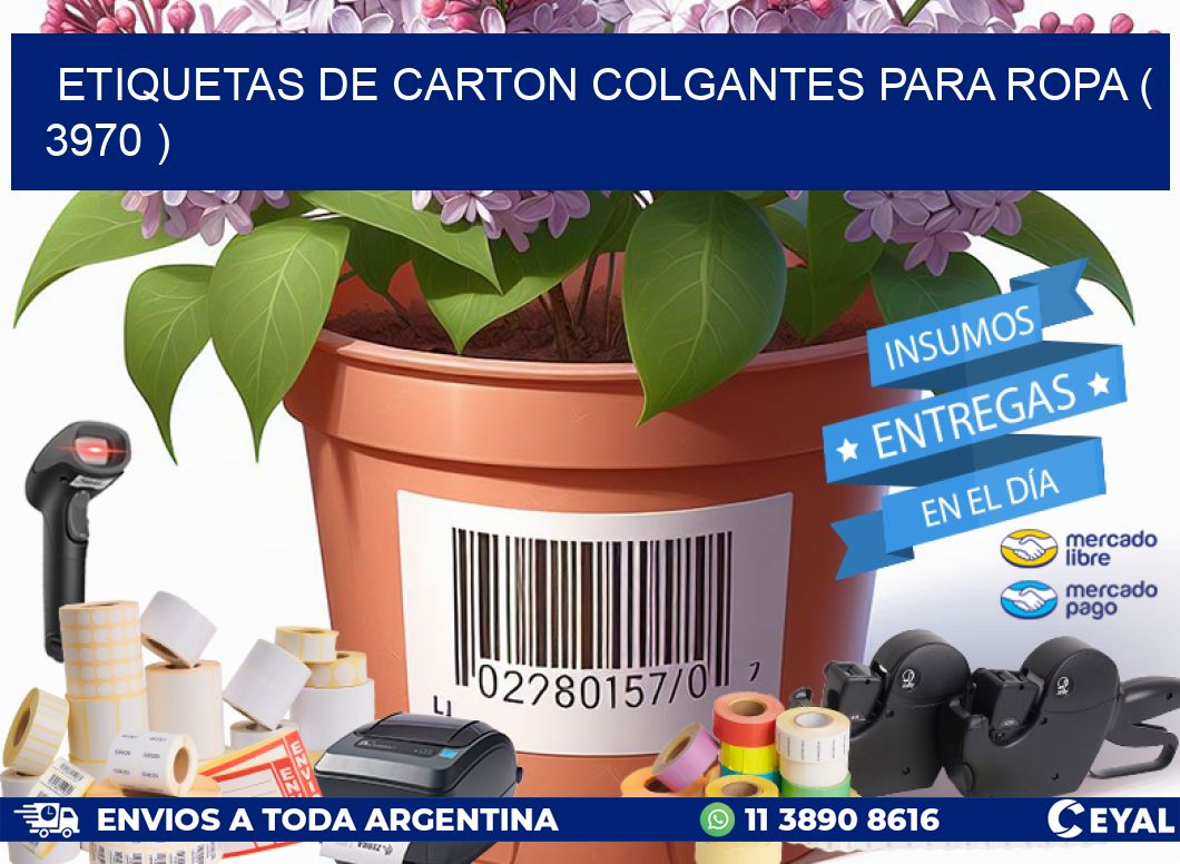 ETIQUETAS DE CARTON COLGANTES PARA ROPA ( 3970 )