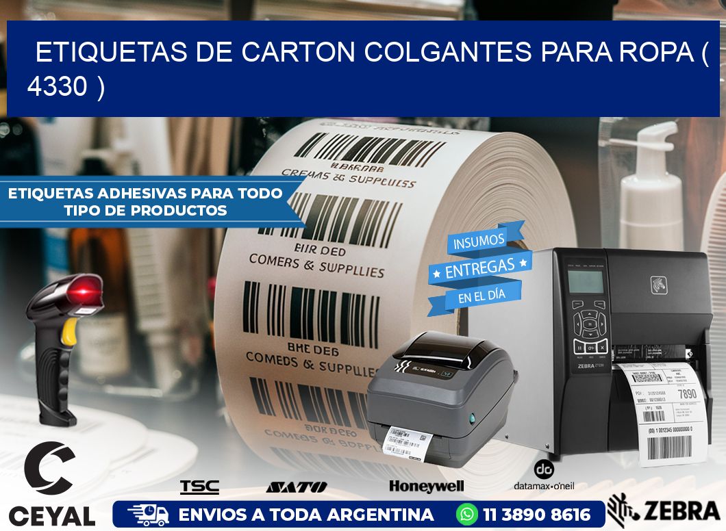 ETIQUETAS DE CARTON COLGANTES PARA ROPA ( 4330 )