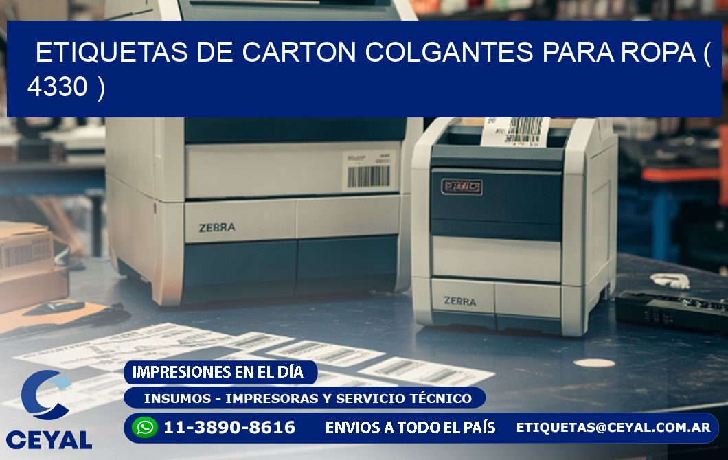 ETIQUETAS DE CARTON COLGANTES PARA ROPA ( 4330 )