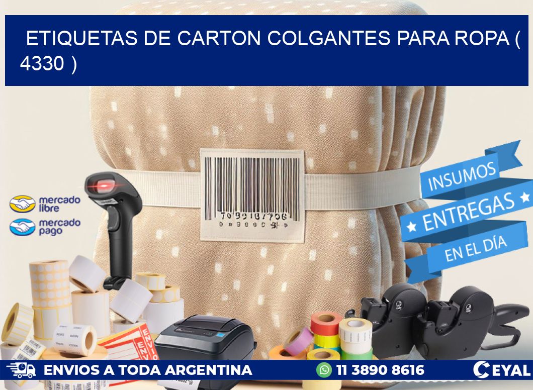 ETIQUETAS DE CARTON COLGANTES PARA ROPA ( 4330 )