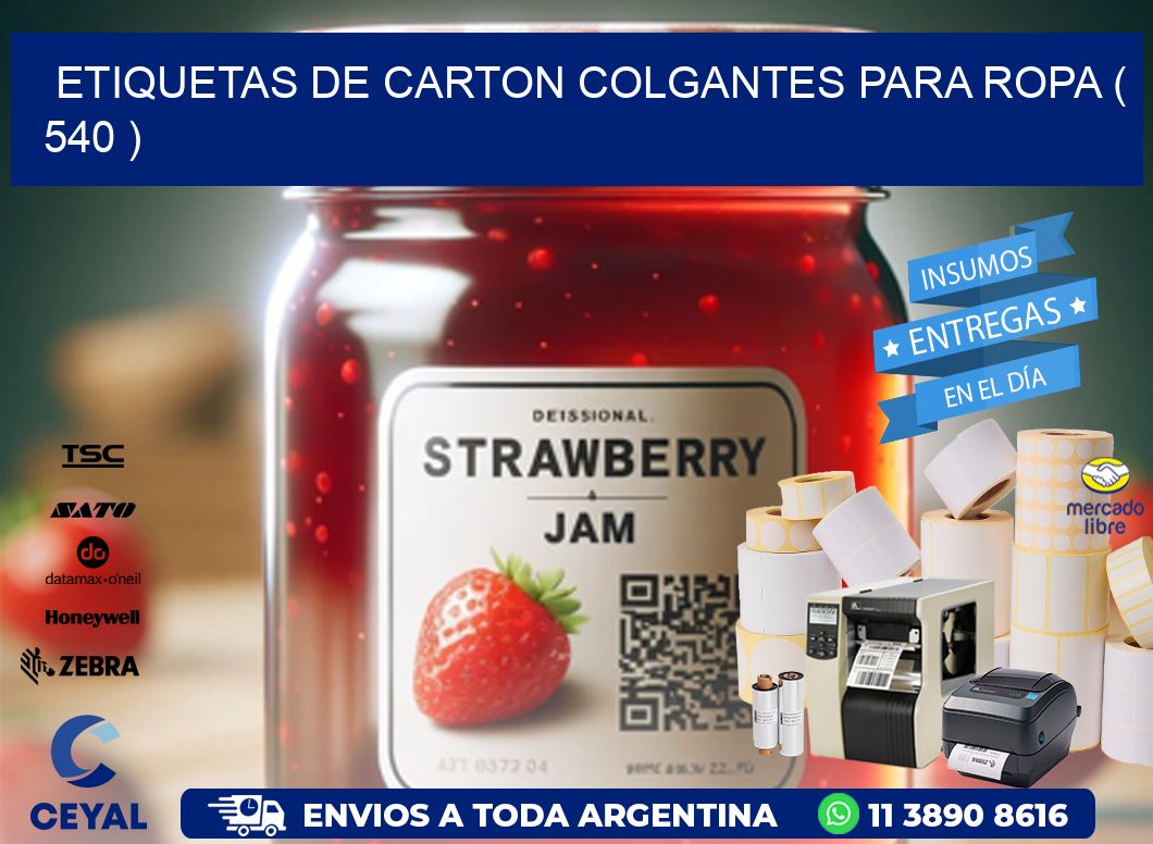 ETIQUETAS DE CARTON COLGANTES PARA ROPA ( 540 )