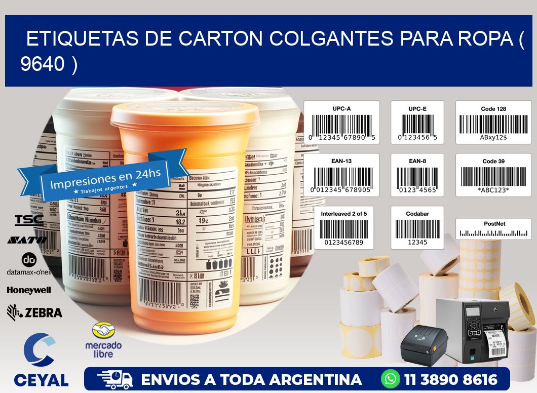 ETIQUETAS DE CARTON COLGANTES PARA ROPA ( 9640 )