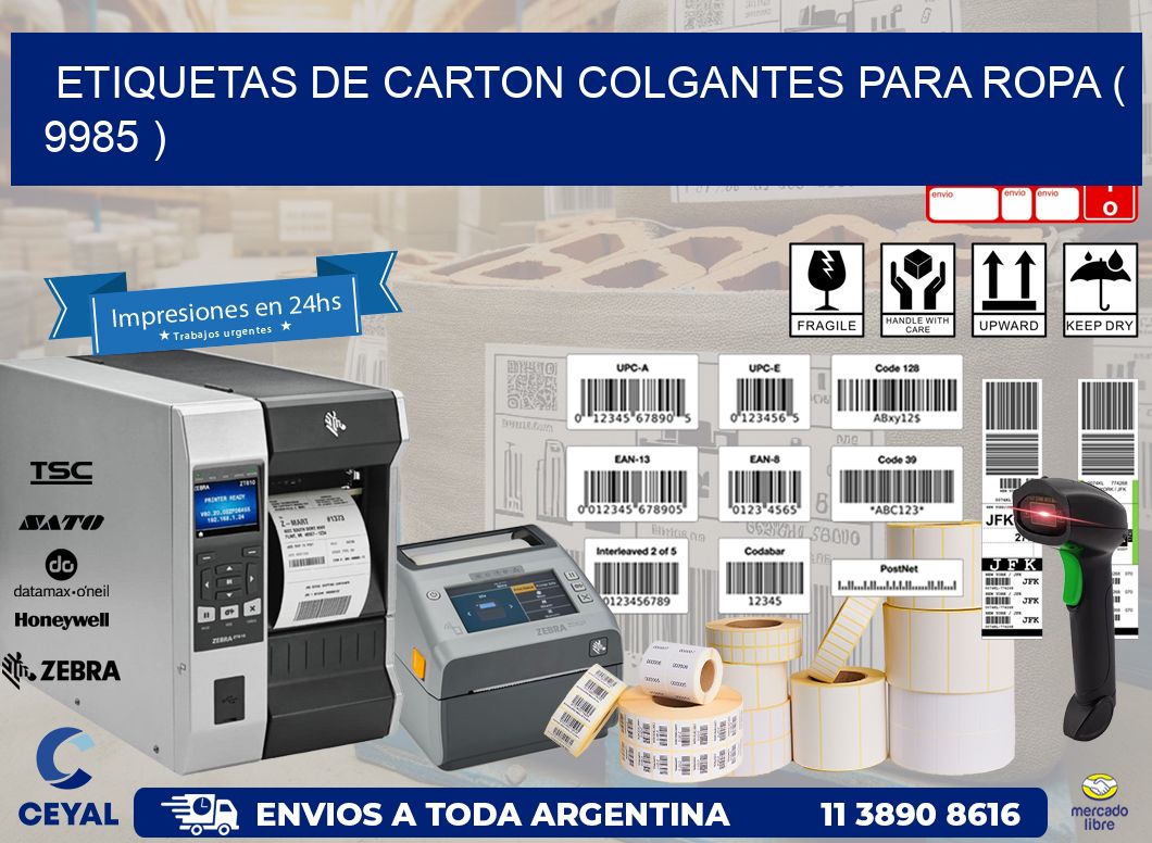 ETIQUETAS DE CARTON COLGANTES PARA ROPA ( 9985 )