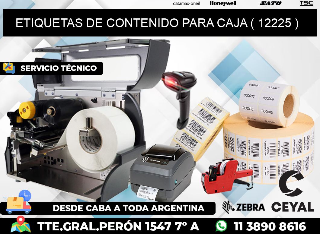 ETIQUETAS DE CONTENIDO PARA CAJA ( 12225 )