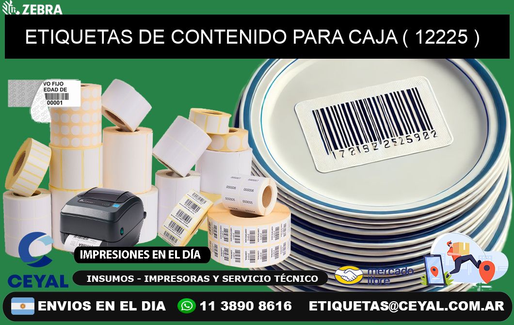 ETIQUETAS DE CONTENIDO PARA CAJA ( 12225 )