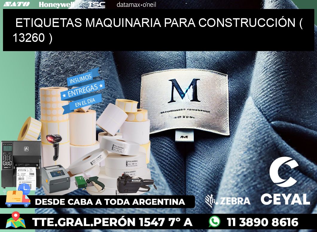 ETIQUETAS MAQUINARIA PARA CONSTRUCCIÓN ( 13260 )