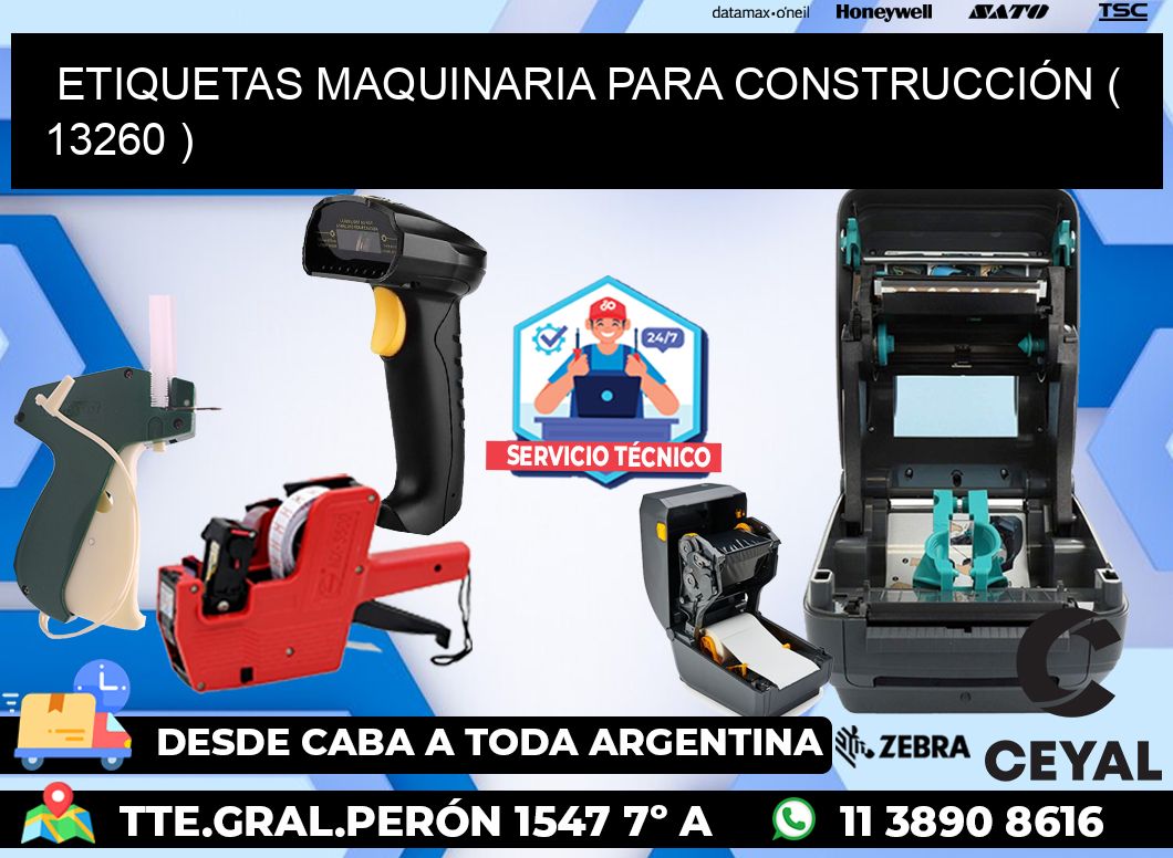 ETIQUETAS MAQUINARIA PARA CONSTRUCCIÓN ( 13260 )