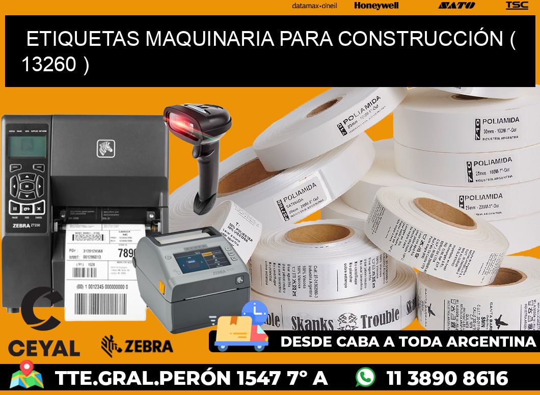 ETIQUETAS MAQUINARIA PARA CONSTRUCCIÓN ( 13260 )