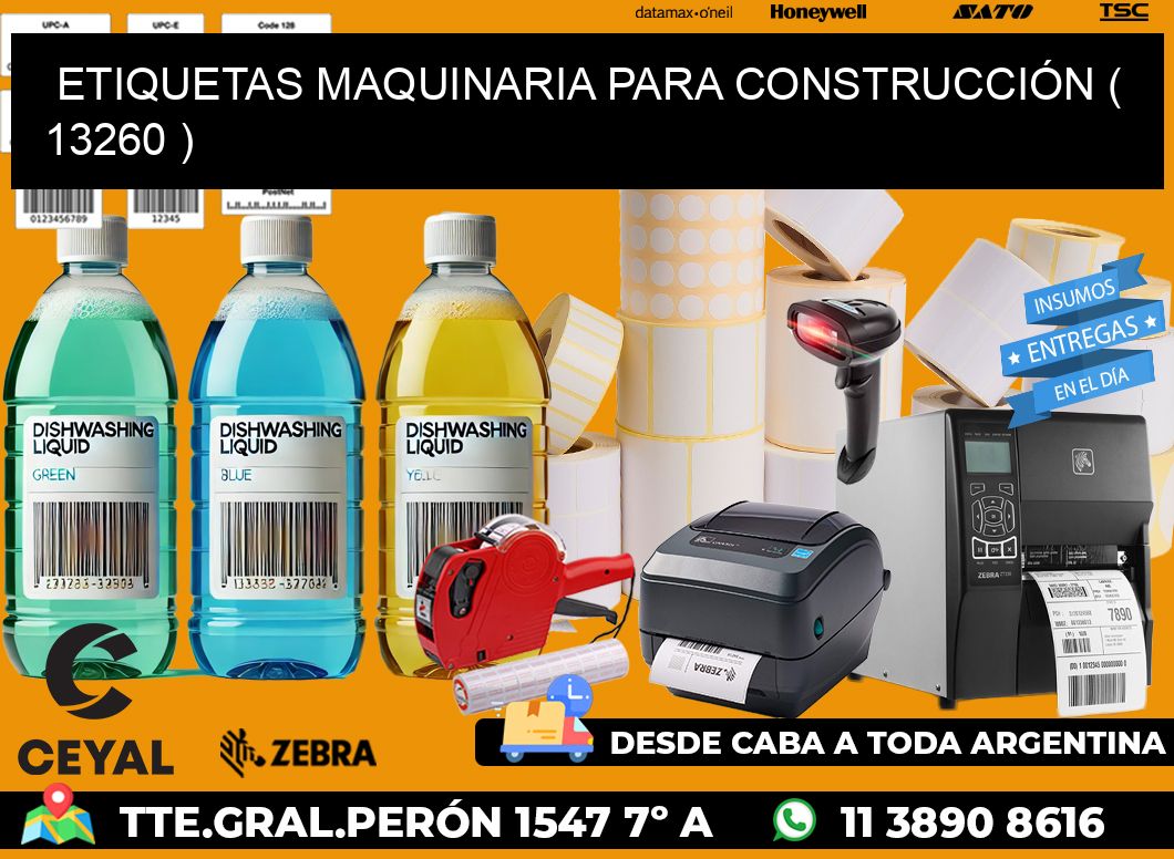ETIQUETAS MAQUINARIA PARA CONSTRUCCIÓN ( 13260 )