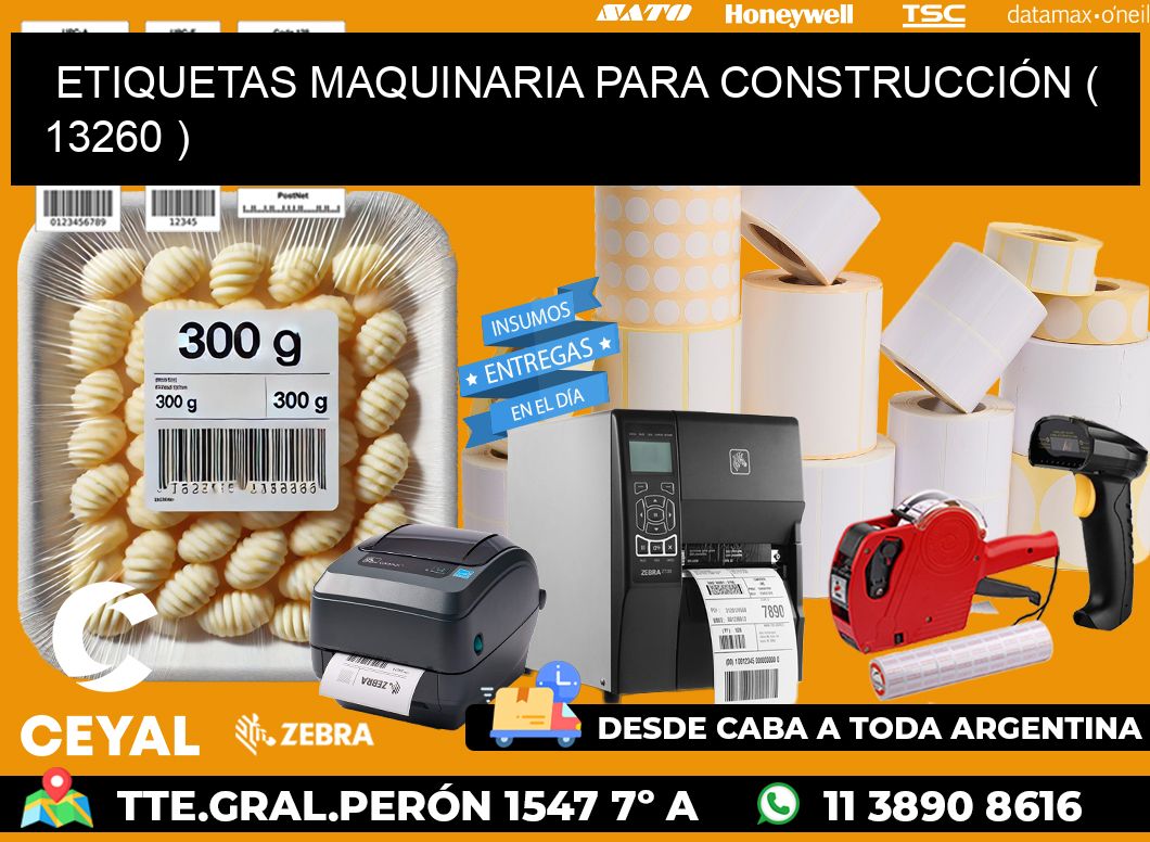 ETIQUETAS MAQUINARIA PARA CONSTRUCCIÓN ( 13260 )
