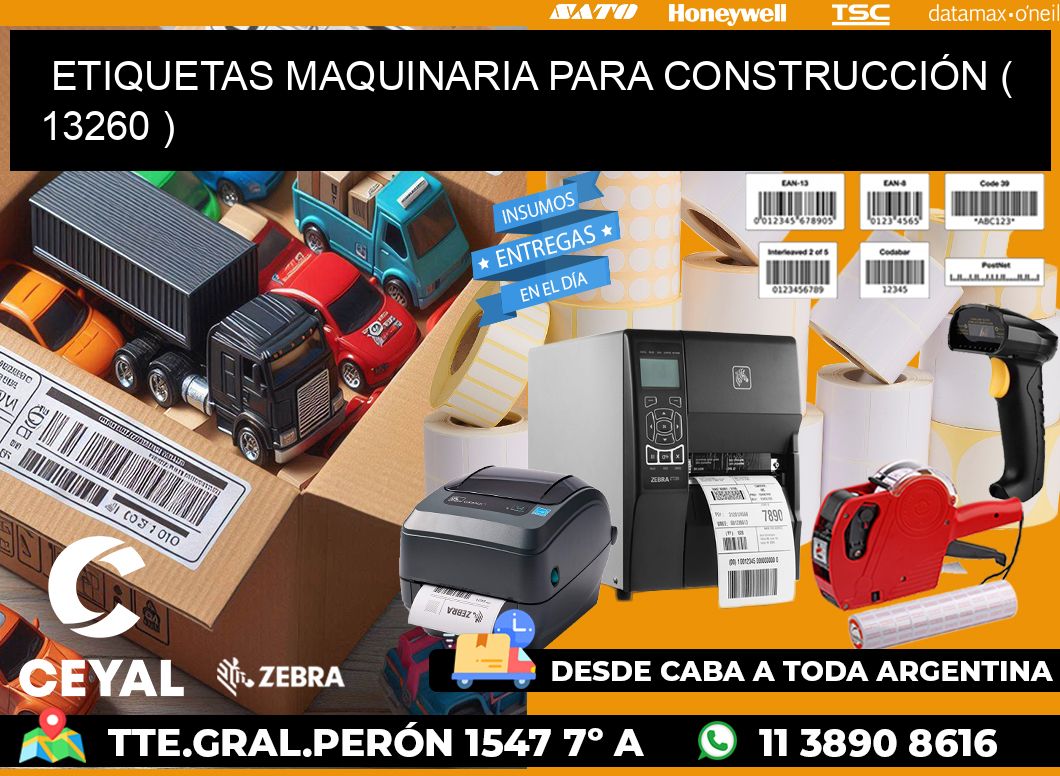 ETIQUETAS MAQUINARIA PARA CONSTRUCCIÓN ( 13260 )
