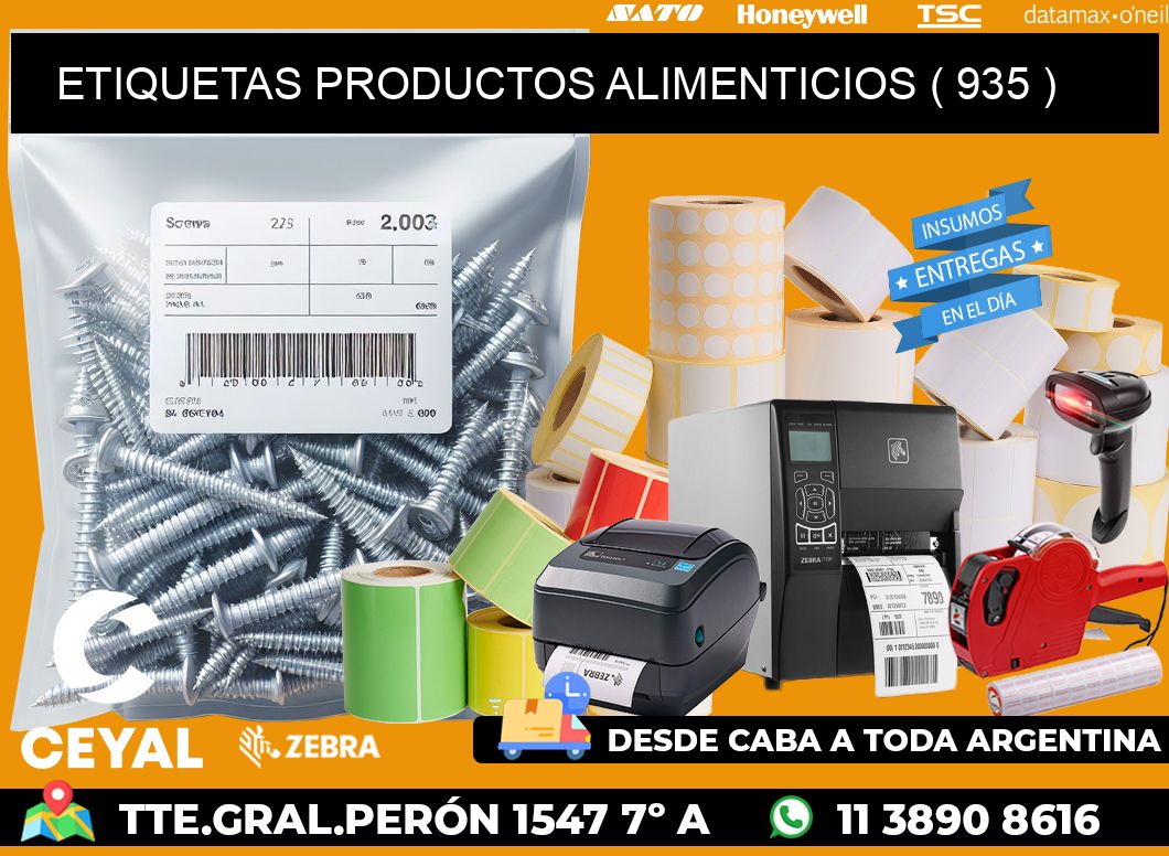 ETIQUETAS PRODUCTOS ALIMENTICIOS ( 935 )