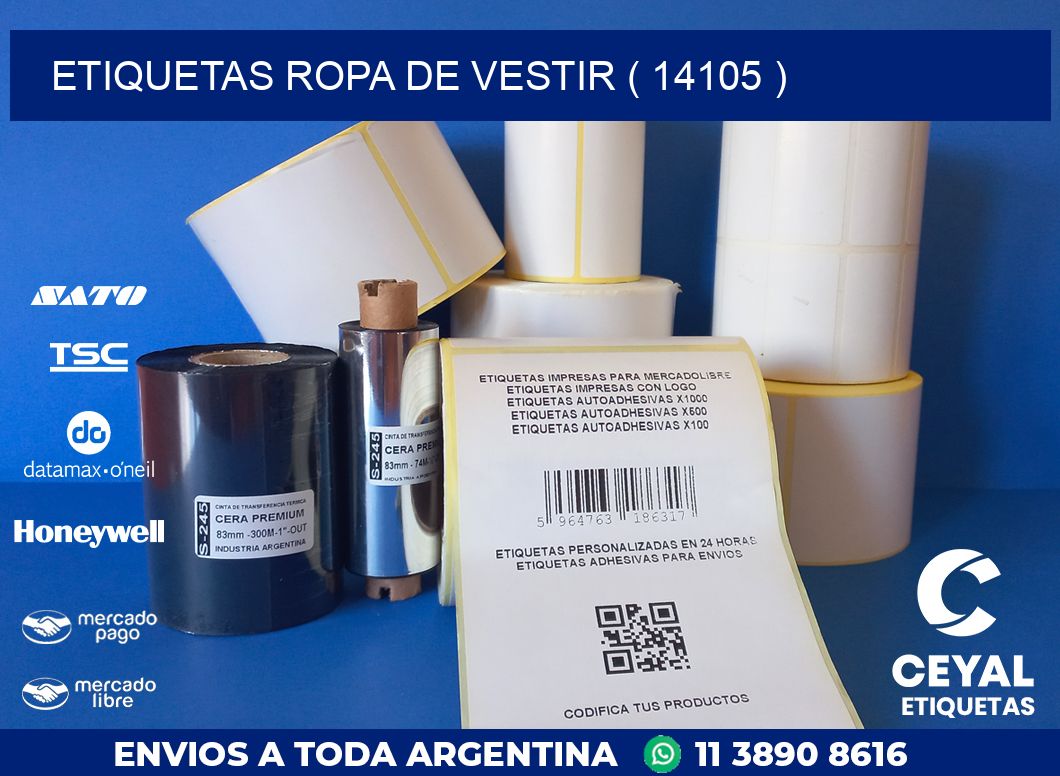 ETIQUETAS ROPA DE VESTIR ( 14105 )