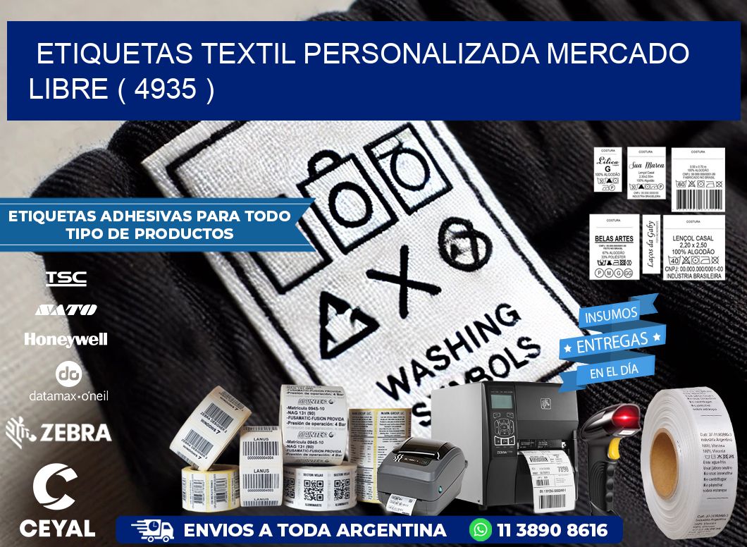 ETIQUETAS TEXTIL PERSONALIZADA MERCADO LIBRE ( 4935 )