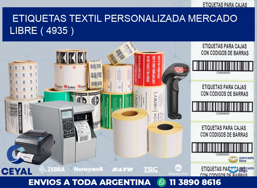 ETIQUETAS TEXTIL PERSONALIZADA MERCADO LIBRE ( 4935 )