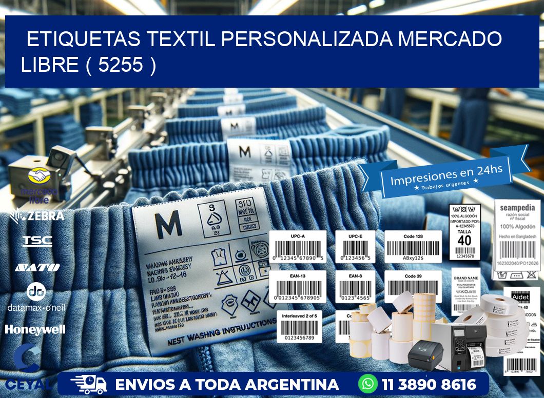 ETIQUETAS TEXTIL PERSONALIZADA MERCADO LIBRE ( 5255 )