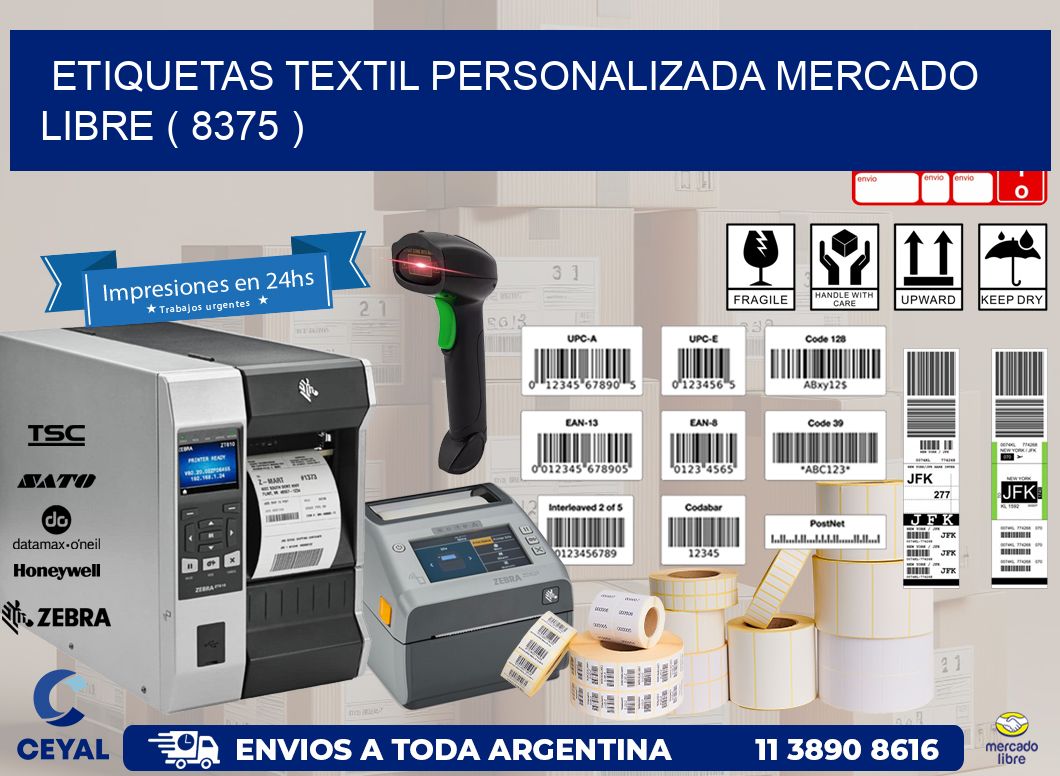 ETIQUETAS TEXTIL PERSONALIZADA MERCADO LIBRE ( 8375 )