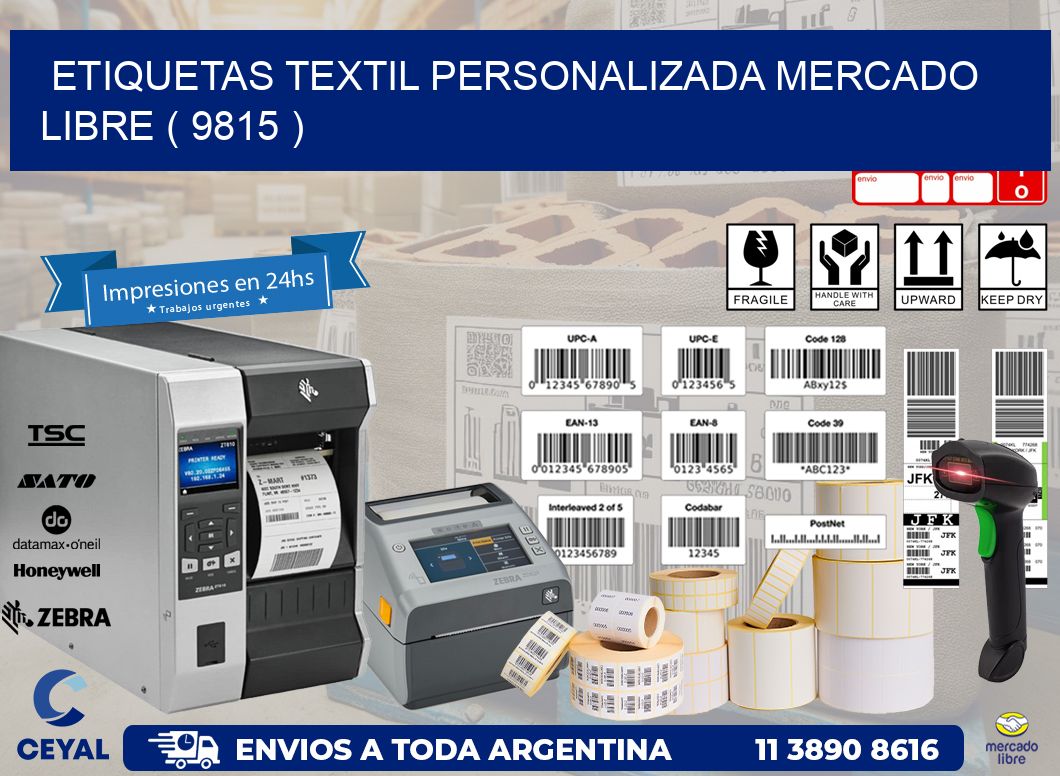 ETIQUETAS TEXTIL PERSONALIZADA MERCADO LIBRE ( 9815 )