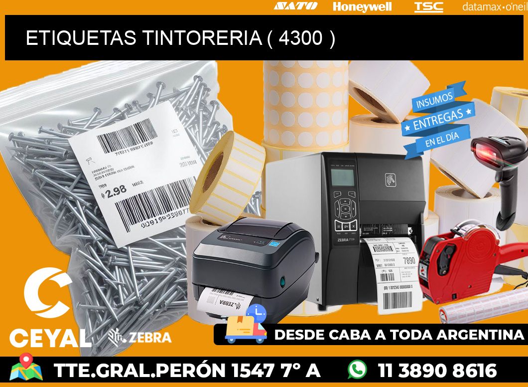 ETIQUETAS TINTORERIA ( 4300 )