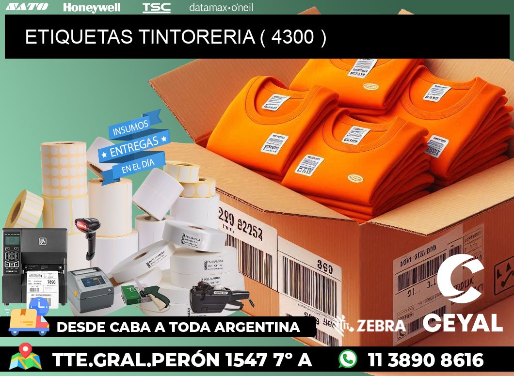 ETIQUETAS TINTORERIA ( 4300 )