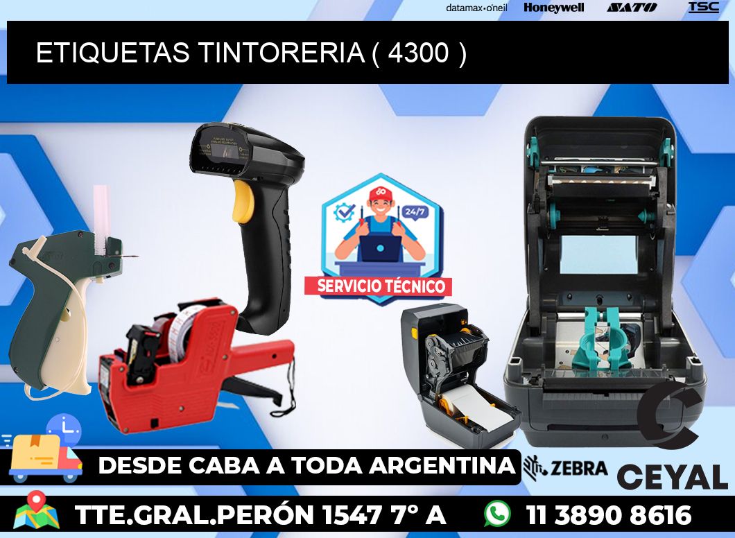 ETIQUETAS TINTORERIA ( 4300 )