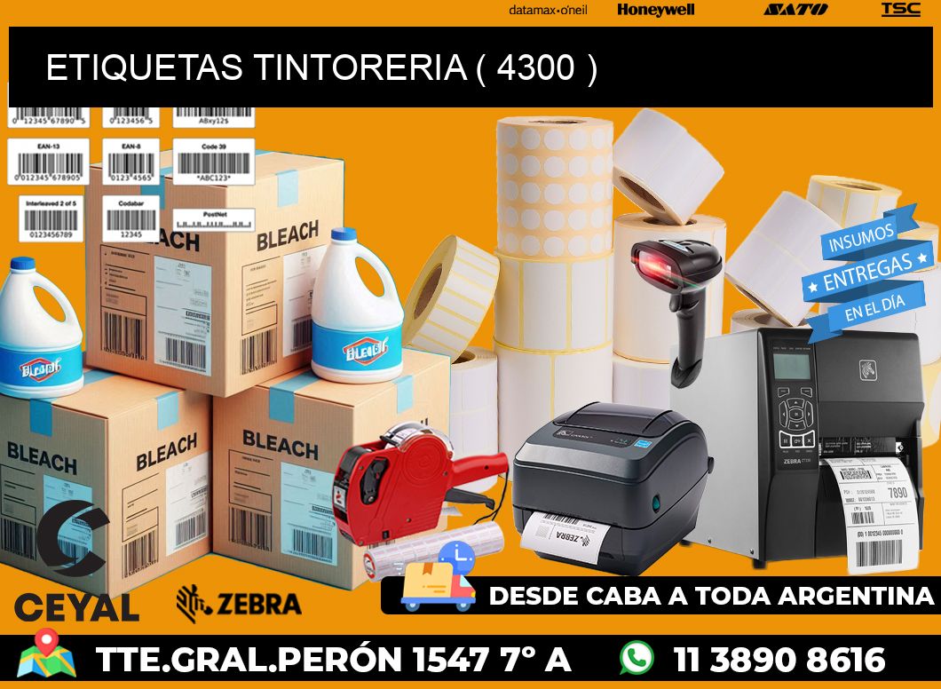 ETIQUETAS TINTORERIA ( 4300 )