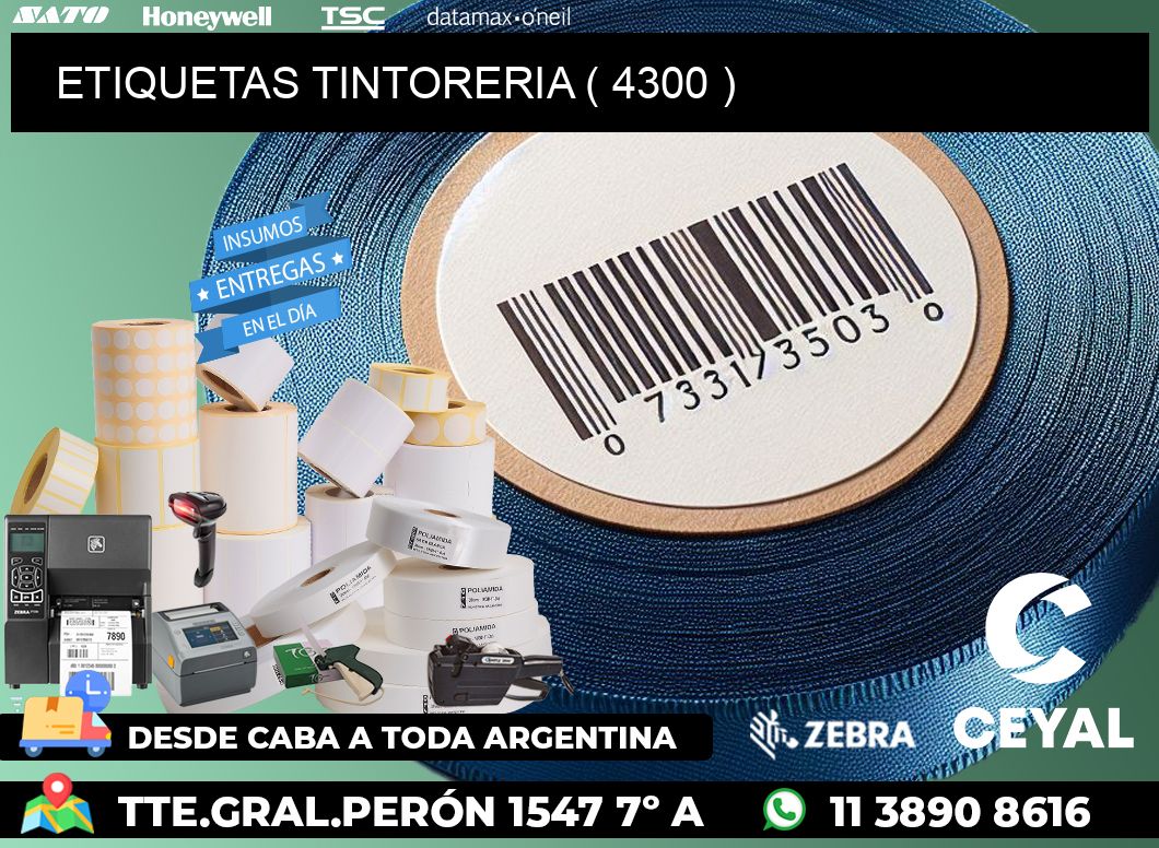 ETIQUETAS TINTORERIA ( 4300 )