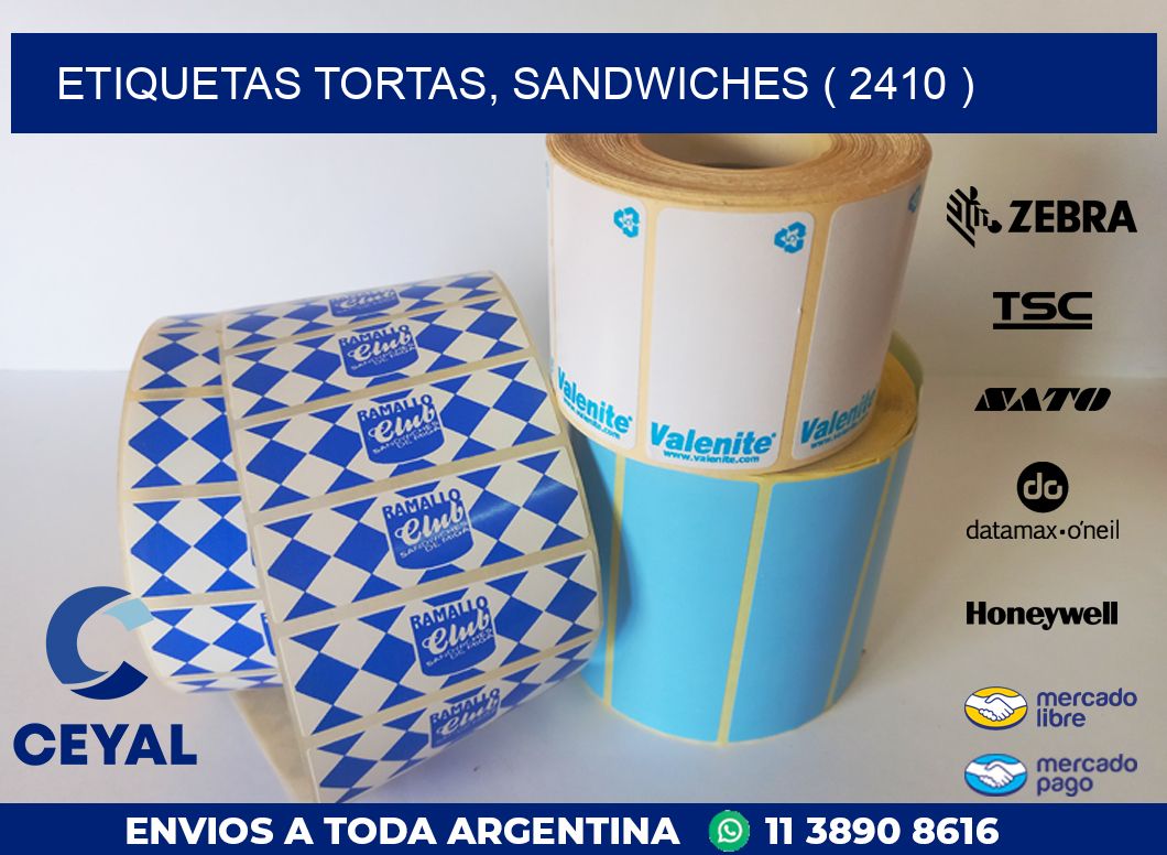 ETIQUETAS TORTAS, SANDWICHES ( 2410 )