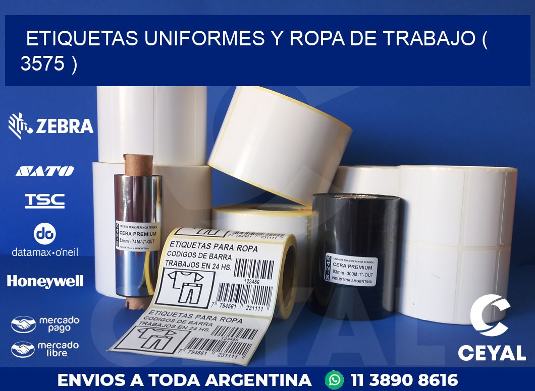 ETIQUETAS UNIFORMES Y ROPA DE TRABAJO ( 3575 )
