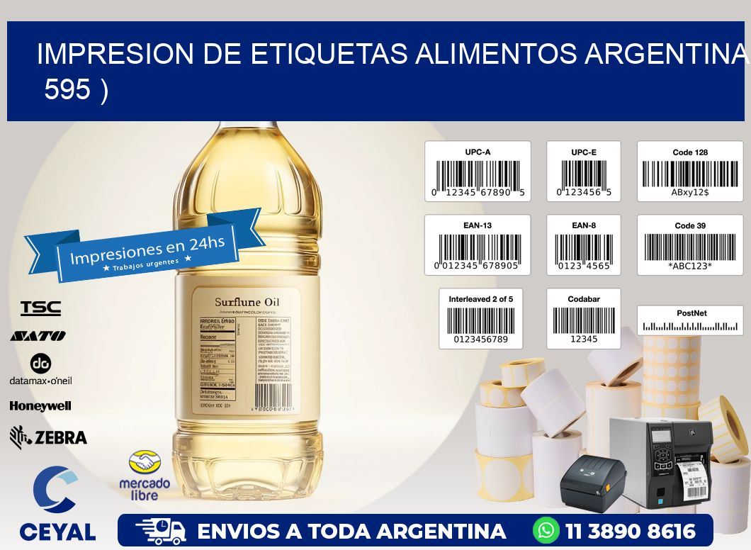 IMPRESION DE ETIQUETAS ALIMENTOS ARGENTINA   595 )