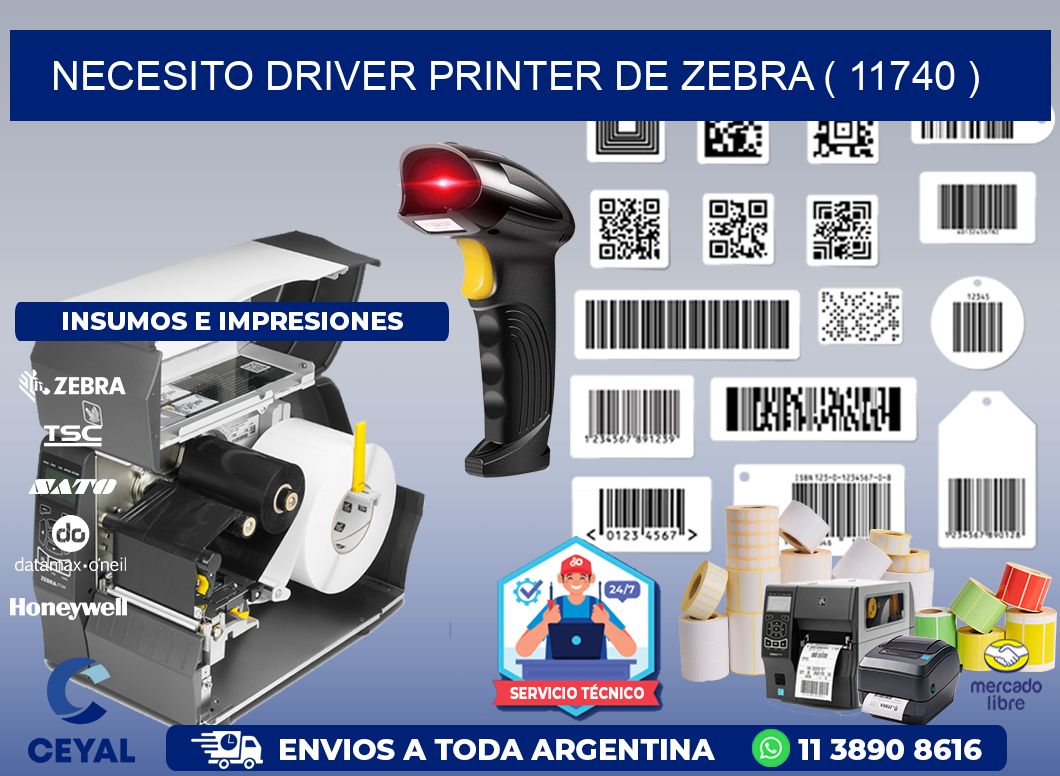 NECESITO DRIVER PRINTER DE ZEBRA ( 11740 )