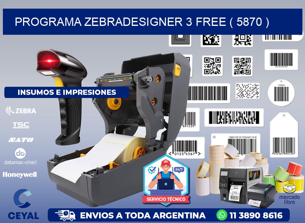 PROGRAMA ZEBRADESIGNER 3 FREE ( 5870 )