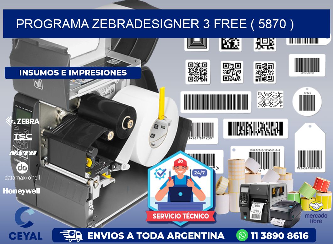 PROGRAMA ZEBRADESIGNER 3 FREE ( 5870 )