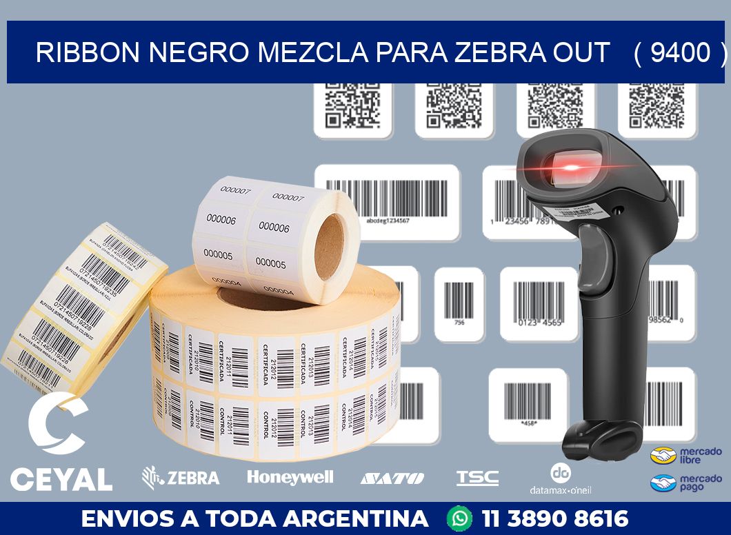 RIBBON NEGRO MEZCLA PARA ZEBRA OUT   ( 9400 )
