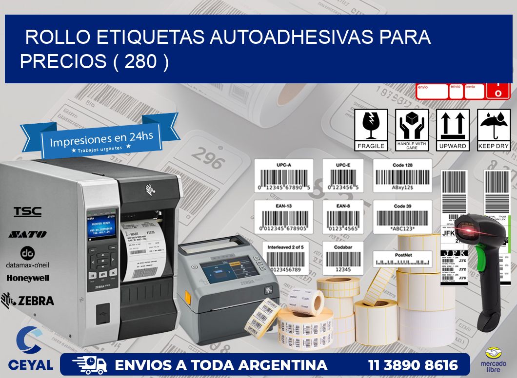 ROLLO ETIQUETAS AUTOADHESIVAS PARA PRECIOS ( 280 )