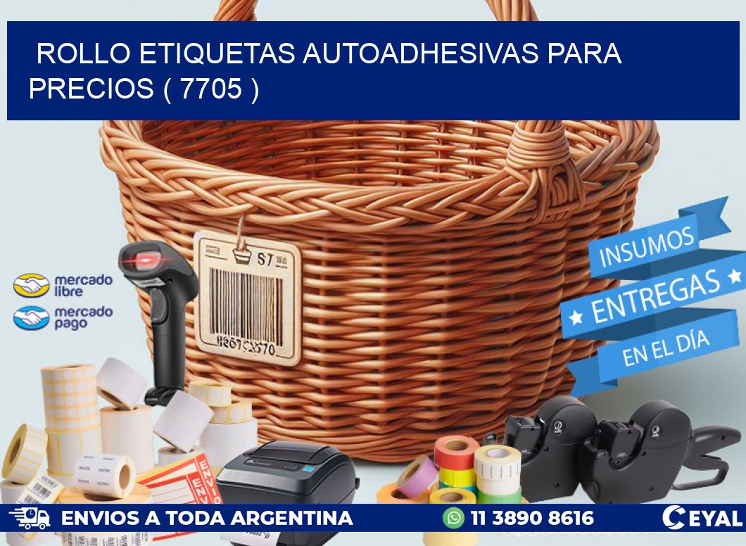 ROLLO ETIQUETAS AUTOADHESIVAS PARA PRECIOS ( 7705 )