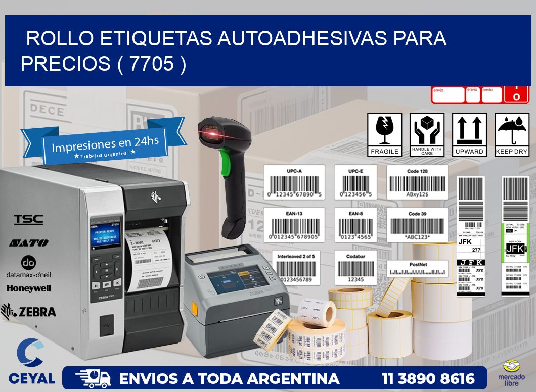 ROLLO ETIQUETAS AUTOADHESIVAS PARA PRECIOS ( 7705 )