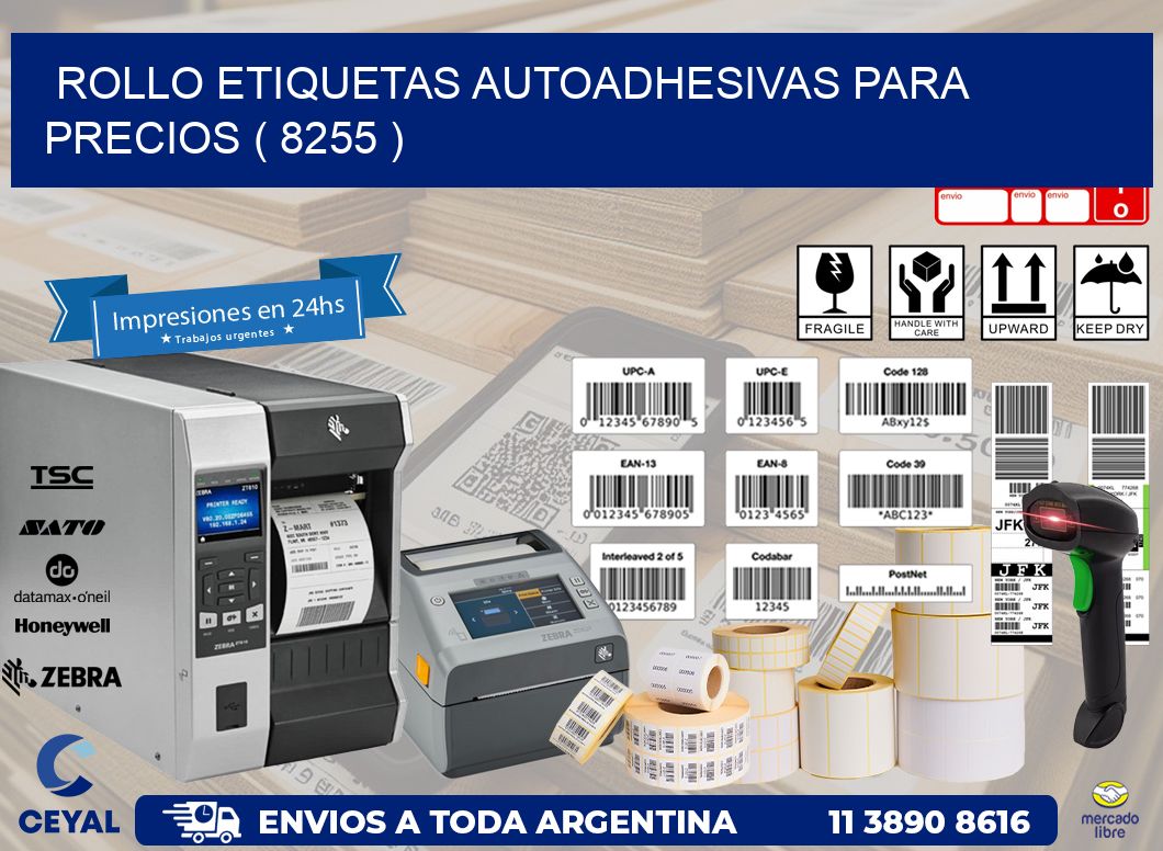 ROLLO ETIQUETAS AUTOADHESIVAS PARA PRECIOS ( 8255 )
