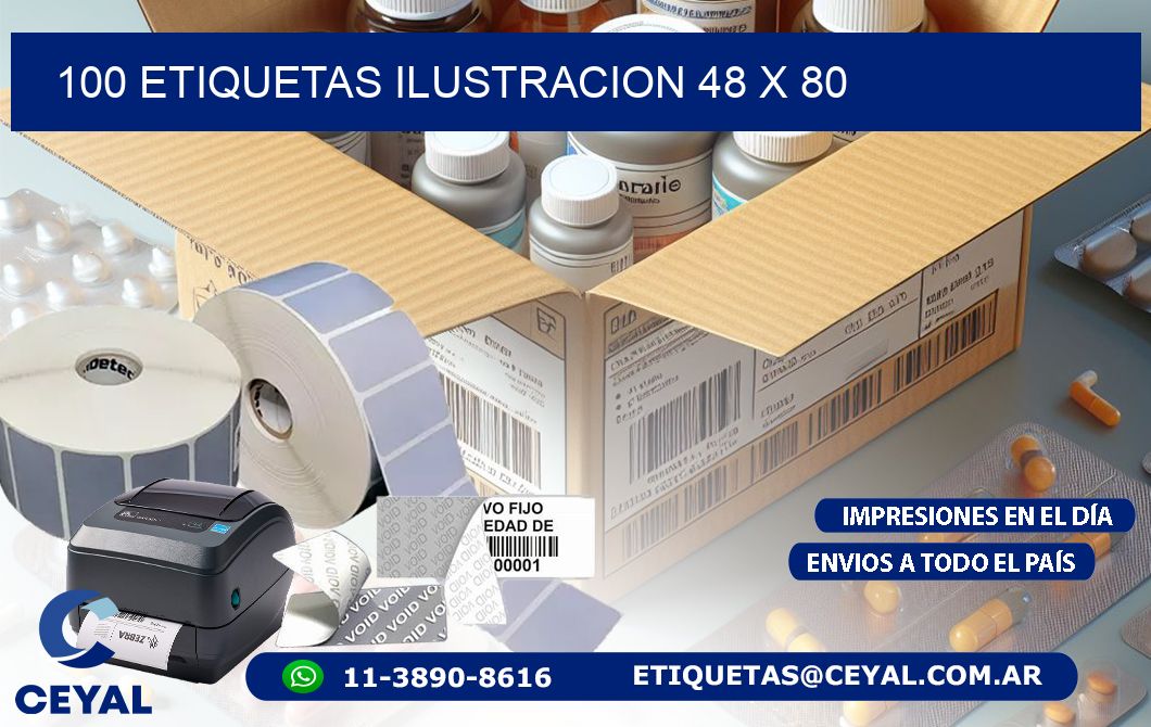 100 ETIQUETAS ILUSTRACION 48 x 80