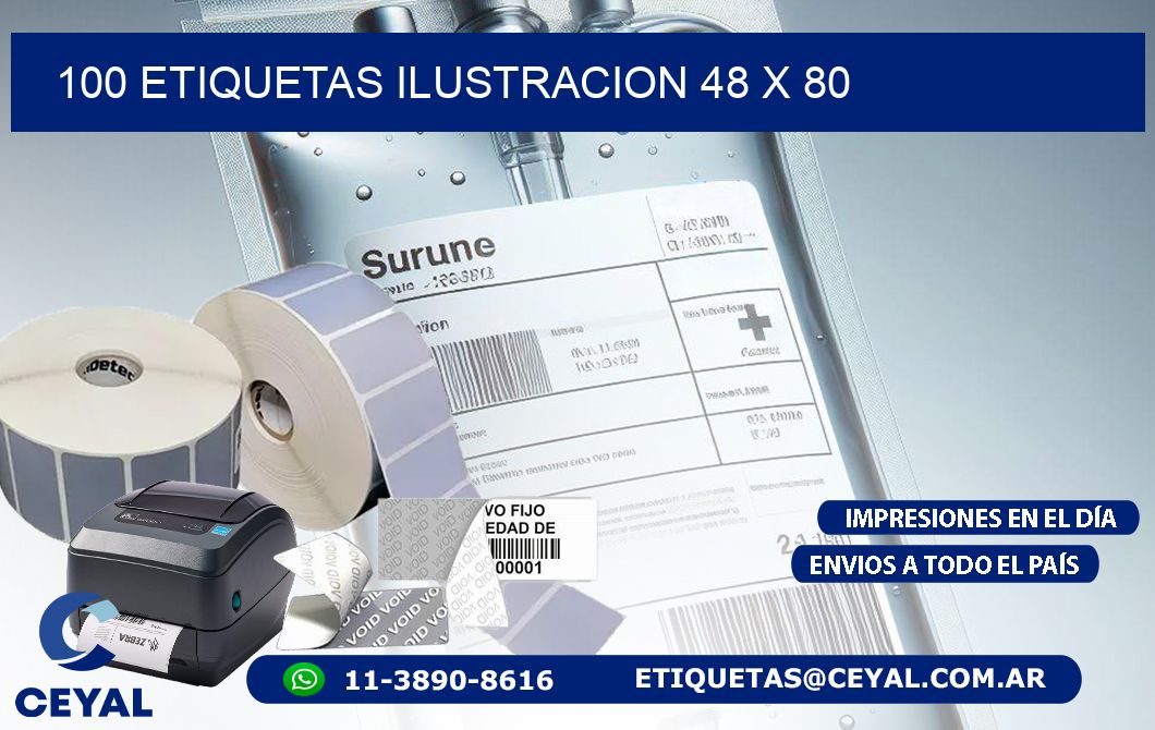 100 ETIQUETAS ILUSTRACION 48 x 80