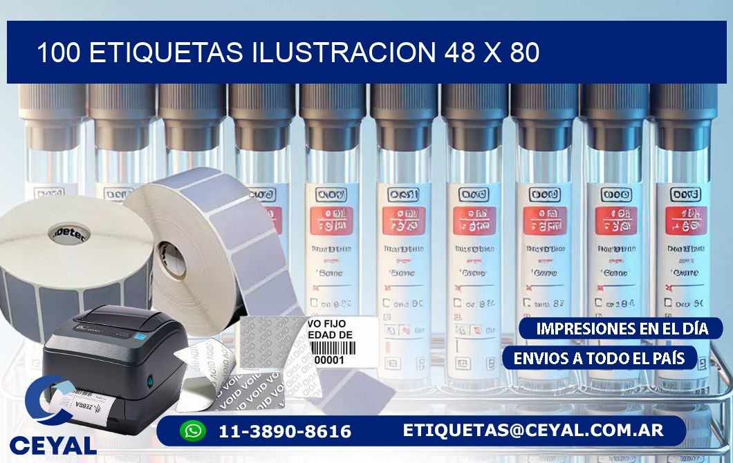 100 ETIQUETAS ILUSTRACION 48 x 80