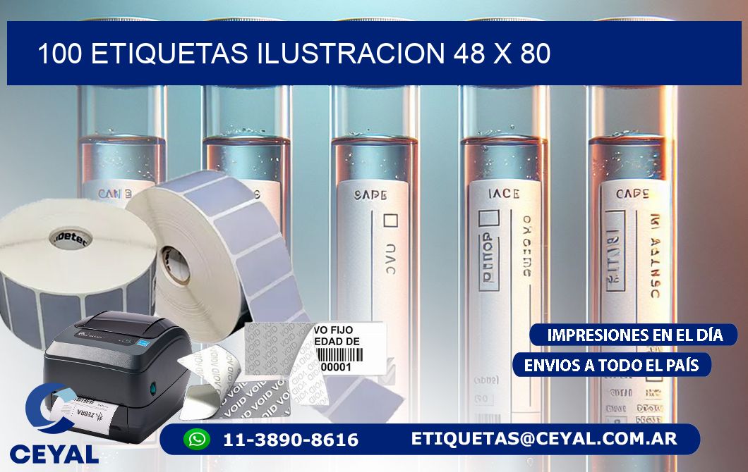 100 ETIQUETAS ILUSTRACION 48 x 80