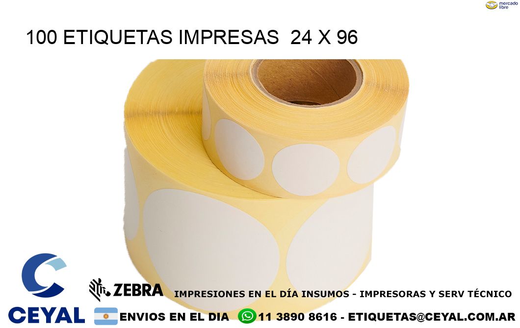 100 ETIQUETAS IMPRESAS  24 x 96