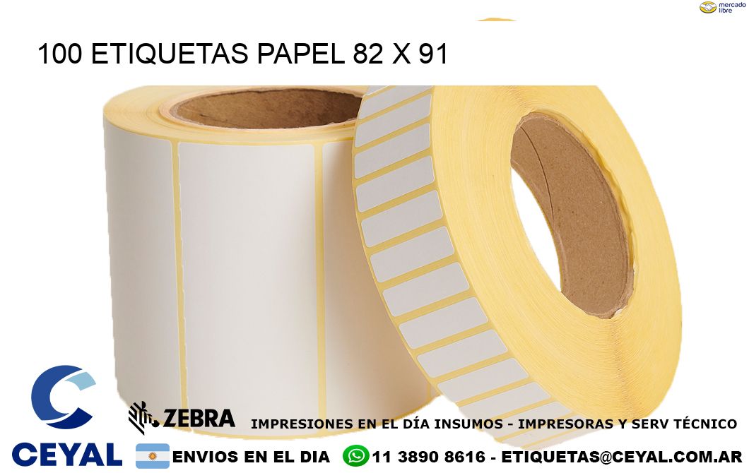 100 ETIQUETAS PAPEL 82 x 91