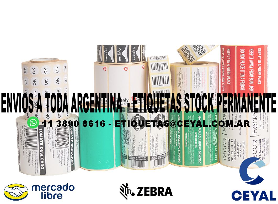 100 ETIQUETAS PEGATINA 52 x 86 ENVIOS ARGENTINA