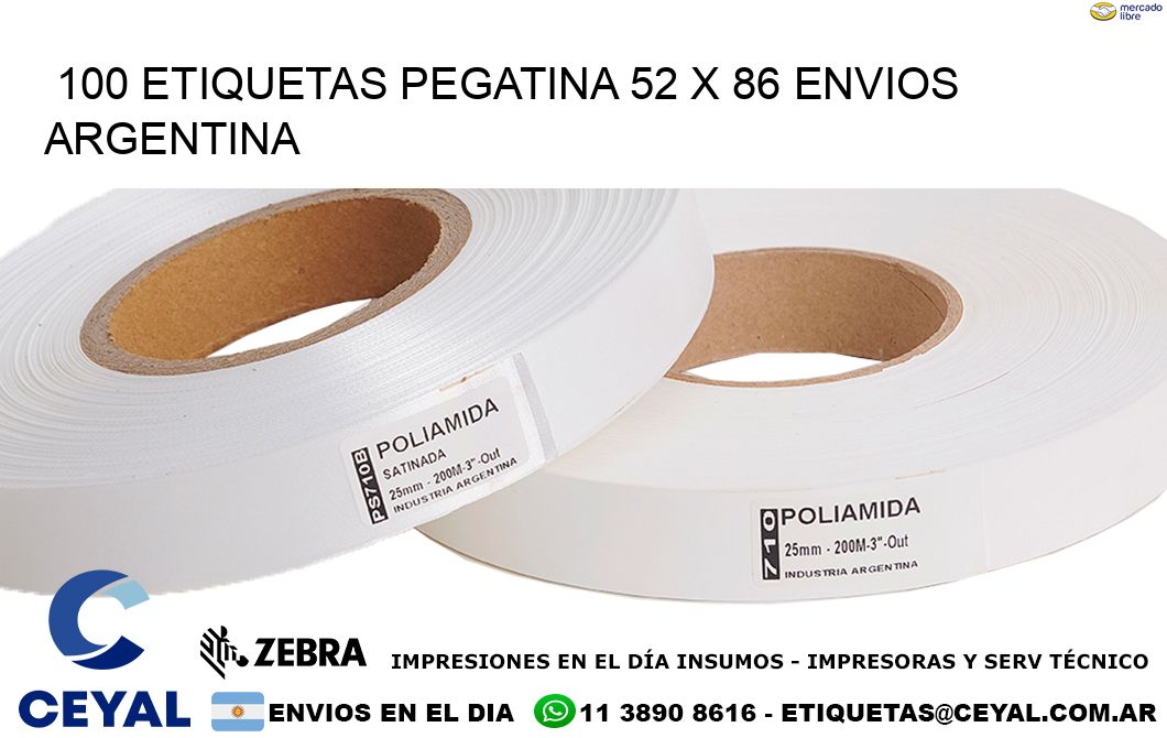 100 ETIQUETAS PEGATINA 52 x 86 ENVIOS ARGENTINA