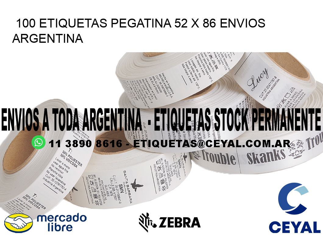 100 ETIQUETAS PEGATINA 52 x 86 ENVIOS ARGENTINA
