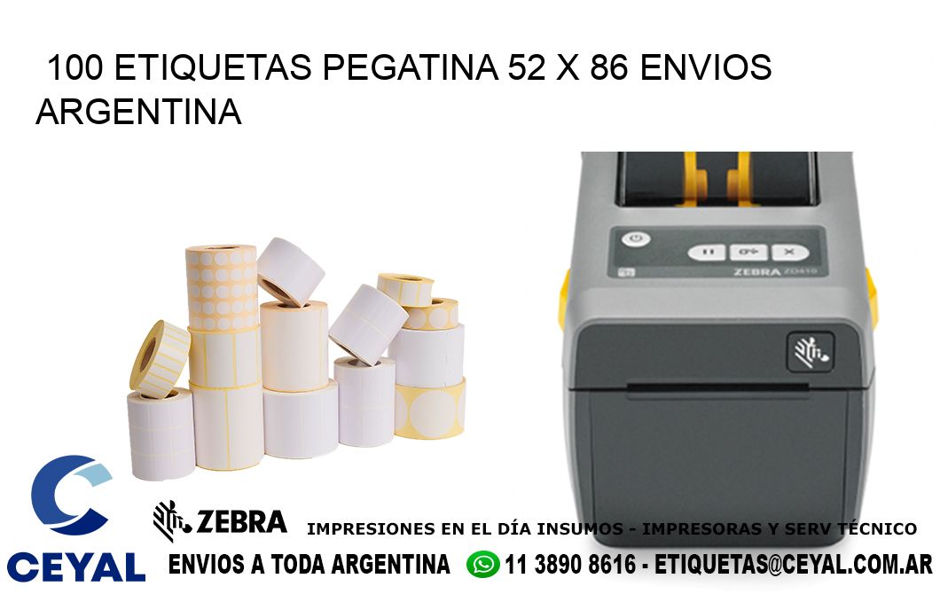 100 ETIQUETAS PEGATINA 52 x 86 ENVIOS ARGENTINA