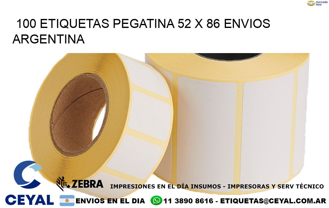100 ETIQUETAS PEGATINA 52 x 86 ENVIOS ARGENTINA